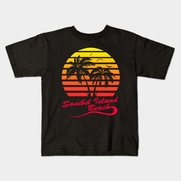 Sanibel Island Beach Kids T-Shirt by Nerd_art